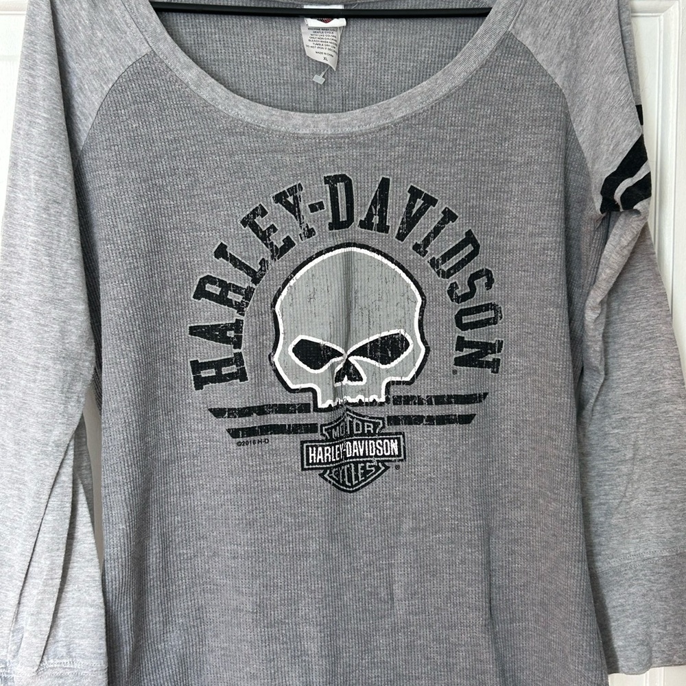 Harley-Davidson Gray Ribbed Top
